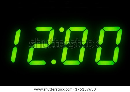 Digital Clock Display set on 12 O\'clock