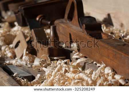 Wood working wood shavings