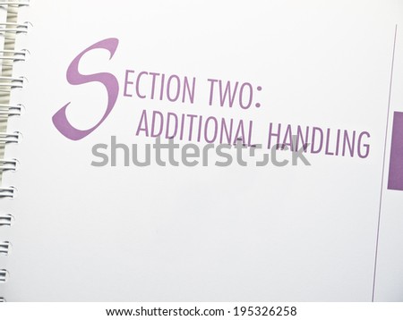 Section 2: additional handling Made-up book chapter.