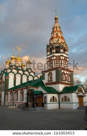 Russia. The Church of St. Nicholas The Church was built in 1679-1682\'s. in the settlement of the Royal weavers . The monument of the Moscow architecture of the XVII century.