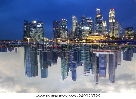 Singapore. Day - Night. Singapore is an excellent example of an architectural point of view, because it mixes all sorts of styles and trends that are in harmony with each other.