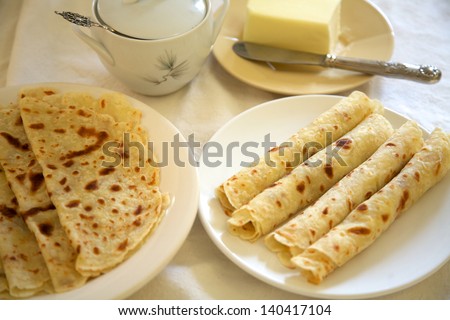 Lefse, Norwegian flat bread made from potatoes, traditionally served at Christmastime