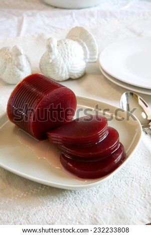Cranberry sauce, jellied, from a can