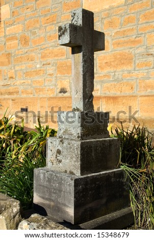 A tombstone in the churchyard of All Saints Anglican Church, Sutton Forest, New South Wales, Australia