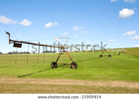Irrigation equipment on a farm in the Southern Highlands of New South Wales, Australia