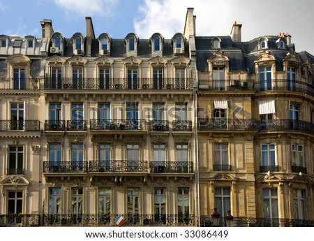 A Parisian apartment building near the River Seine, Paris, France