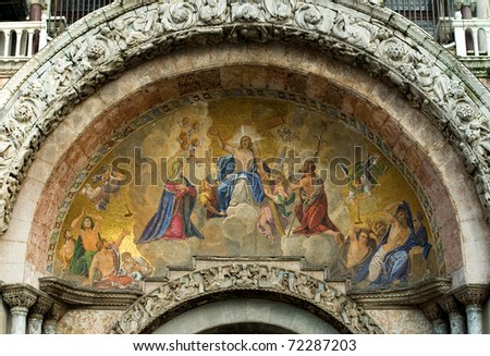 Colourful mosaic, St Mark's Basilica, Venice, Italy