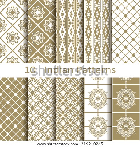 Set of ten Indian patterns Set of ten Indian patterns