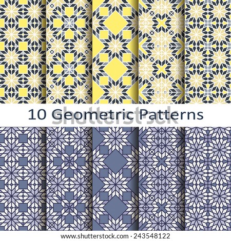 set of ten geometric patterns set of ten geometric patterns