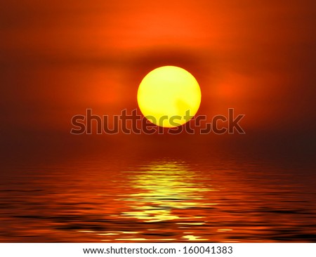 Sunrise in the morning reflected in water