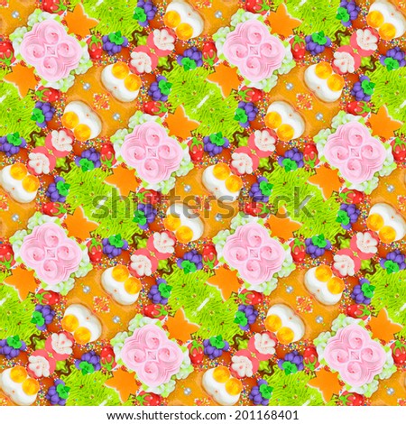 Seamless pattern made from colorful candy Cake . background texture