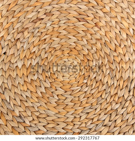 Close Up Wicker Handmade seat furniture surface top view texture
