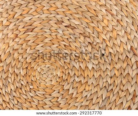 Close Up Wicker Handmade seat furniture surface top view texture