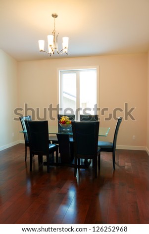 Interior design of dining room in a new house