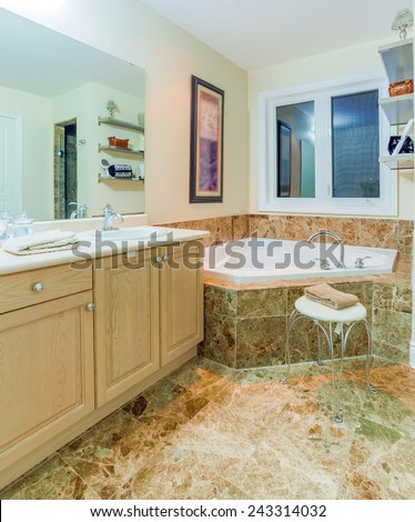 Interior design of a bathroom  in new house