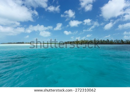 Caribbean sea and lonely island