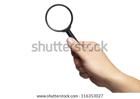 Holding Magnifying Glass