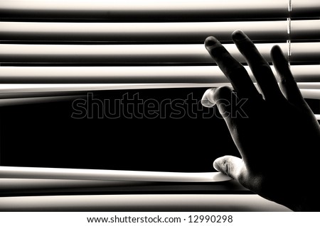 hand opening windows blinds