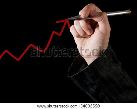 hand drawing a graph / success concept
