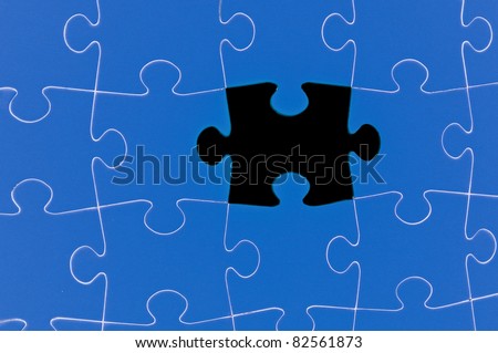 Completing the missing Jigsaw puzzle concept for business / completing the team with final person