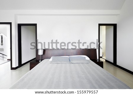 Interior design series: Modern Bedroom with big empty white wall