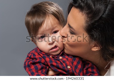 Happy mom and cute little boy