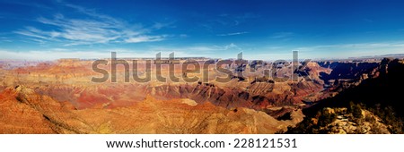 Panoramic view of Grand Canyon, Arizona, USA. Seen from Desert view point.
