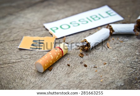 World No Tobacco Day : Quitting smoking concep.
