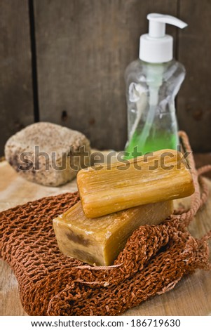 Soaps and cleansers for village bathhouse