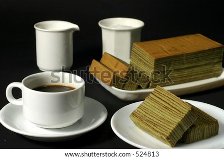 Coffee time with Indonesian spiced layered cake