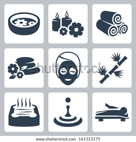 Vector isolated spa icons set Vector isolated spa icons set
