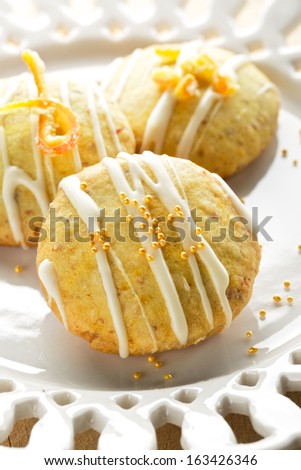 Orange walnut shortbread cookies