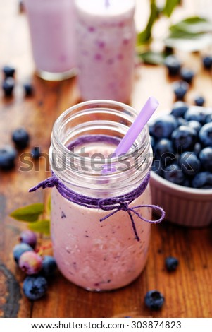 Blueberry smoothie of organic products