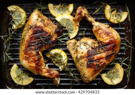 Grilled chicken with rosemary and lemon