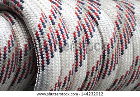 wrapped up white static rope