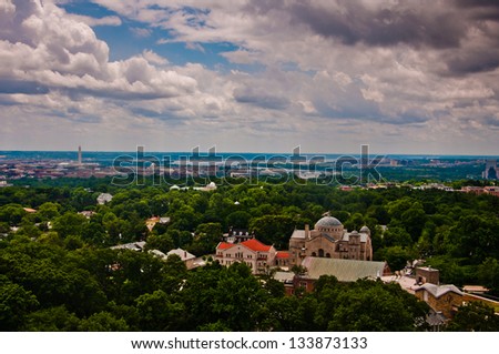 View of Washington DC from the Washington National Cathedral.