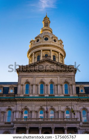 The dome of City Hall in Baltimore, Maryland.