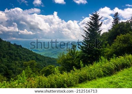 View from Devils Courthouse Overlook, on the Blue Ridge Parkway in North Carolina.