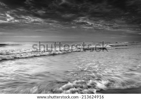 Waves on the Atlantic Ocean at sunrise, St. Augustine Beach, Florida.