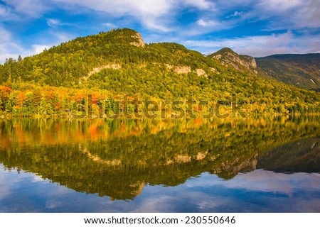 Early fall reflections at  Echo Lake, in Franconia Notch State Park, New Hampshire.