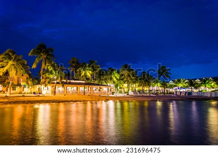 South Beach at night, in Key West, Florida.