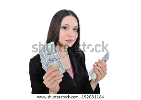 Business woman, business proposal, the operation with money and currency