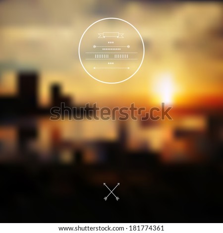 Vector ocean, blurred landscape, interface template. Corporate website design.  Minimalistic web multifunctional media backdrop. Blurry.Unfocused. Ocean. Sunset. Background