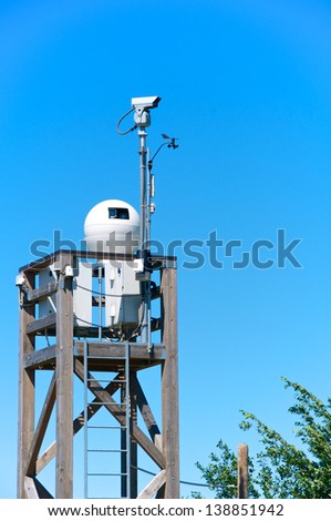 Surveillance system cameras on a tower, Italy