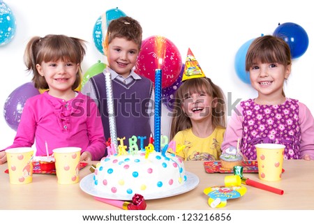 Kids celebrating birthday party