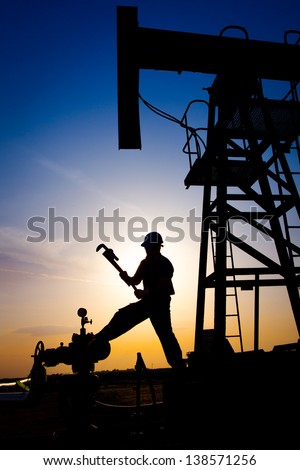 Oil worker silhouette Oil worker silhouette