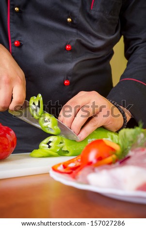 chef cut food