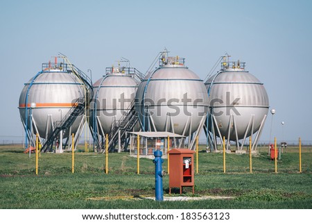 Gas tanks for petrochemical plant
