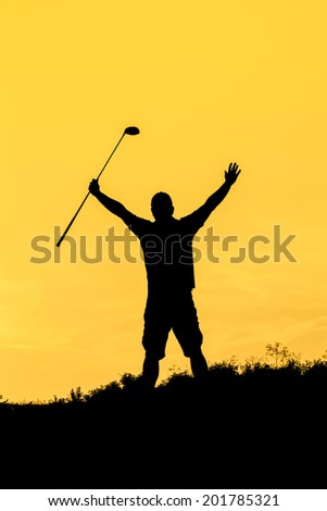 Golf Sunset Silhouette