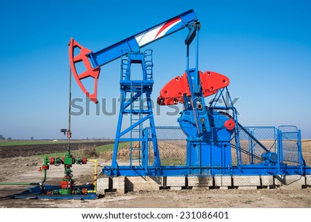 Oil industry pump jack close up